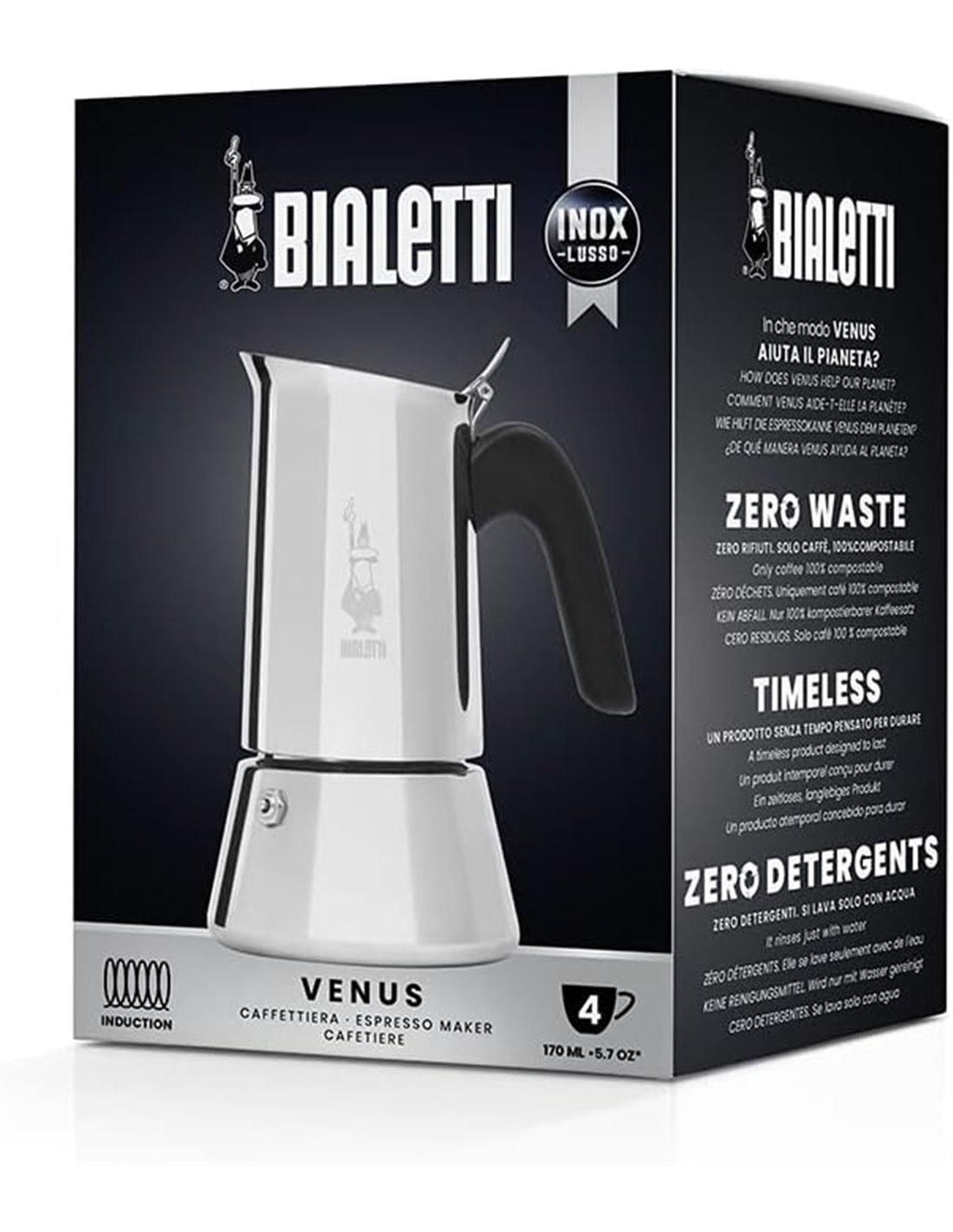 Cafetera en Acero Venus 2 Tazas unica y original Bialetti